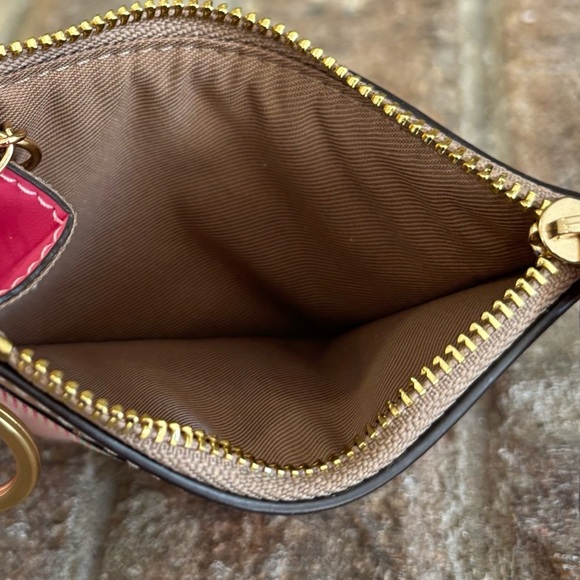 Coach Mini Skinny ID Card Case In Pink Plaid - Picture 5 of 5